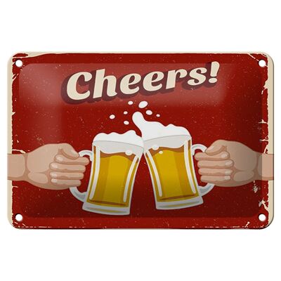 Blechschild Alkohol 18x12cm Beer Cheers Bier Dekoration