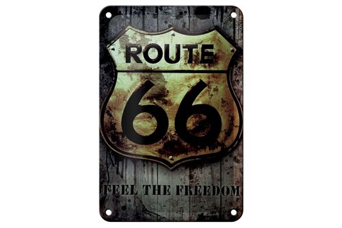 Blechschild Retro 12x18cm route 66 feel the freedom Dekoration