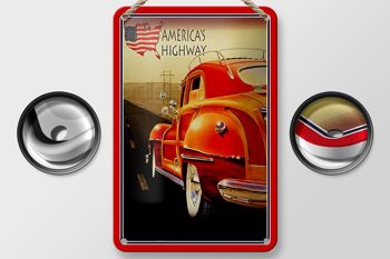 Panneau en étain pour voiture, 12x18cm, voiture vintage, autoroute américaine, décoration des états-unis 2