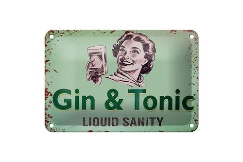 Blechschild Alkohol 18x12cm Gin & Tonic liauid sanity Dekoration