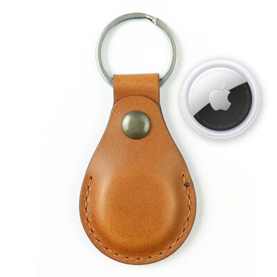 Leather Apple AirTag Case – Brown