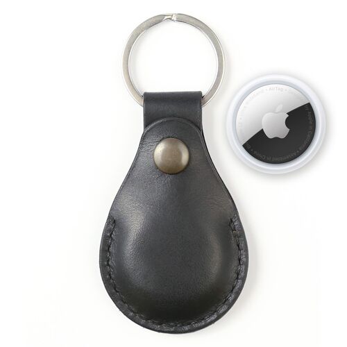 Leather Apple AirTag Case – Black