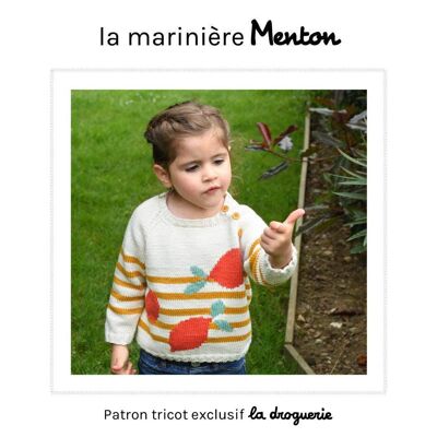 Modello ai ferri per la maglia da marinaio per bambini “Menton”.