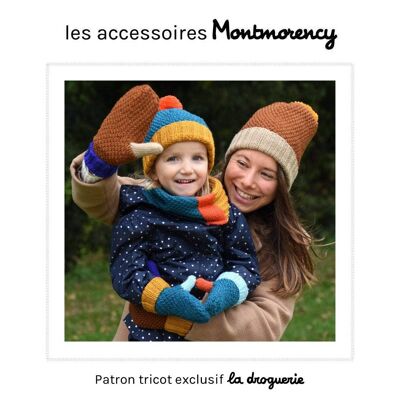 Knitting pattern for “Montmorency” colorblock accessories