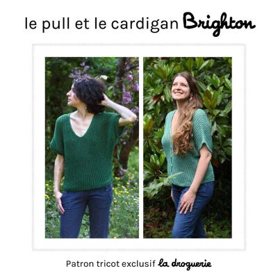 Modello ai ferri per il cardigan e il maglione da donna "Brighton".