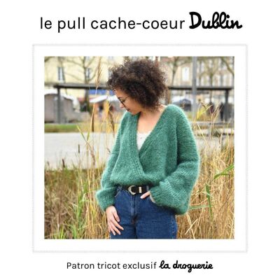 Modello ai ferri per il maglione a portafoglio “Dublin”.