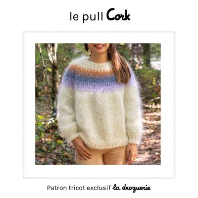 Modello ai ferri per il maglione da donna “Cork”.