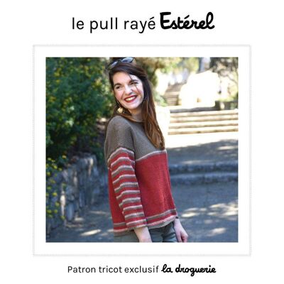 Knitting pattern for the “Estérel” women’s striped sweater