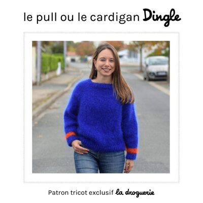 Modello ai ferri per il maglione o cardigan da donna “Dingle”.