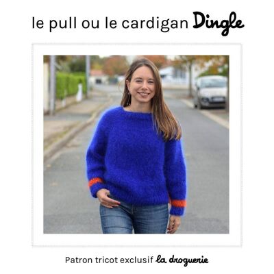Knitting pattern for the “Dingle” women’s sweater or cardigan