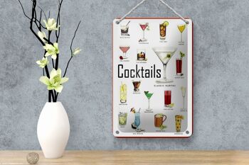 Plaque en étain alcool 12x18cm, cocktails cuba libre, décoration martini 4