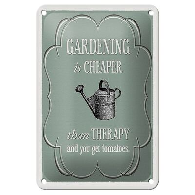 Cartel de chapa Jardín 12x18cm La jardinería es más barata Decoración de terapia