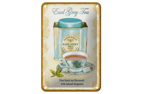 Blechschild Tee 12x18cm Earl grey Tea black tea bergamot Dekoration
