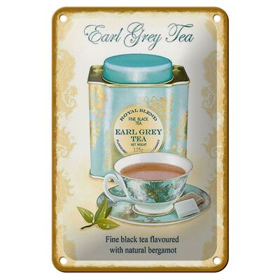 Targa in metallo tè 12x18 cm Tè Earl Grey tè nero decorazione bergamotto