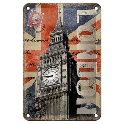 Targa in metallo Londra 12x18 cm Decorazione della famosa torre dell'orologio del Big Ben