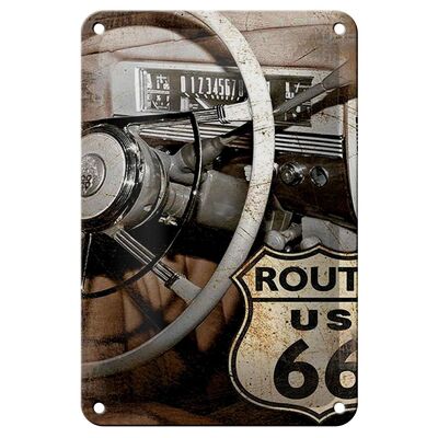 Cartel de chapa Retro, decoración del volante del coche, Ruta US 66, 12x18cm