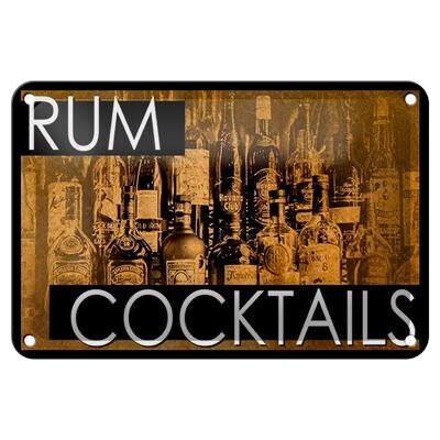 Tin sign alcohol 18x12cm rum cocktails decoration