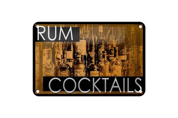 Plaque en étain alcool 18x12cm, décoration de cocktails au rhum 1