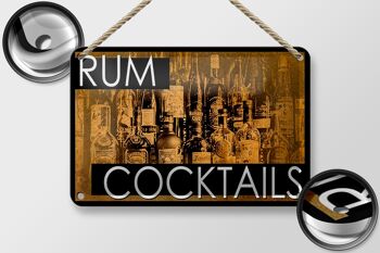 Plaque en étain alcool 18x12cm, décoration de cocktails au rhum 2