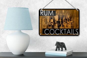 Plaque en étain alcool 18x12cm, décoration de cocktails au rhum 4