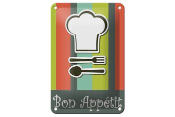 Panneau en étain alimentaire 12x18cm, décoration de restaurant bon appétit 1