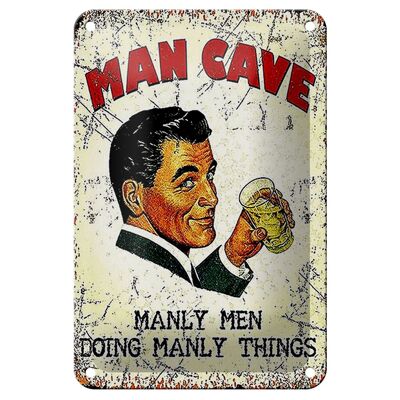 Targa in metallo retrò 12x18 cm Man Cave manly men manly things decorazione