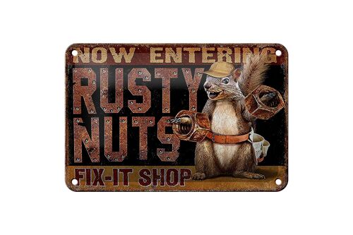Blechschild Spruch 18x12cm Fix-it Shop rusty nuts Garage Dekoration