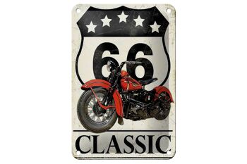 Plaque en tôle rétro 12x18cm moto classique 66 décoration 5 étoiles 1