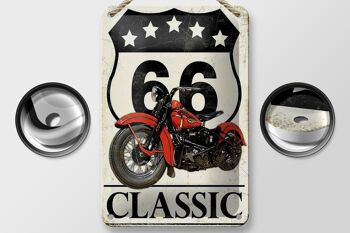 Plaque en tôle rétro 12x18cm moto classique 66 décoration 5 étoiles 2