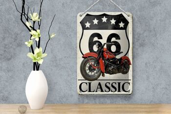 Plaque en tôle rétro 12x18cm moto classique 66 décoration 5 étoiles 4