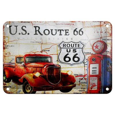 Signe en étain rétro 18x12cm, décoration de Station-service Vintage US Route 66