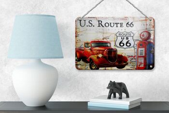 Signe en étain rétro 18x12cm, décoration de Station-service Vintage US Route 66 4