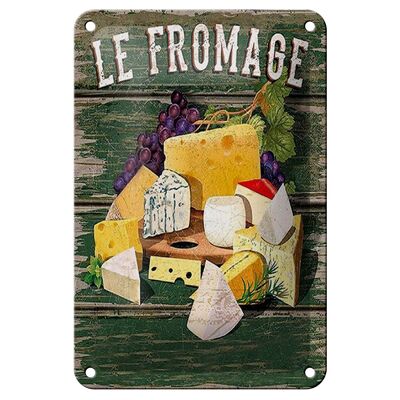 Cartel de chapa de comida, 12x18cm, Le Fromage, tipos de queso, decoración de queso