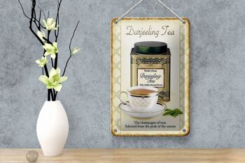 Plaque en tôle thé 12x18cm Darjeeling Thé champagne des thés décoration 4