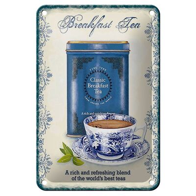 Cartel de chapa té 12x18cm Té de desayuno clásico decoración de los mejores tés