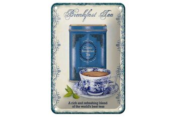 Signe en étain thé 12x18cm, décoration classique pour thé du petit déjeuner, meilleurs thés 1