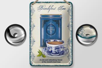 Signe en étain thé 12x18cm, décoration classique pour thé du petit déjeuner, meilleurs thés 2