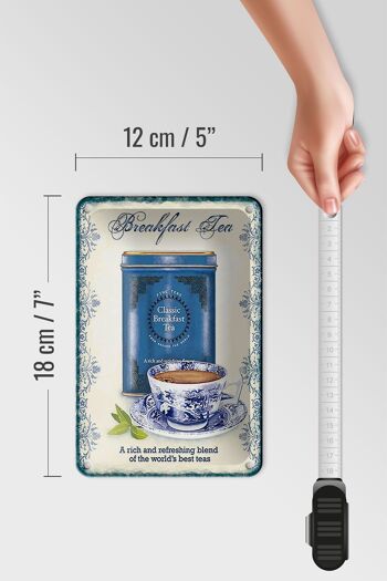 Signe en étain thé 12x18cm, décoration classique pour thé du petit déjeuner, meilleurs thés 5