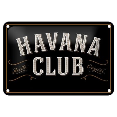 Targa in latta con scritta 18x12 cm decorazione Havana Club