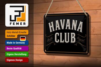 Plaque en tôle disant 18x12cm décoration Havana Club 3