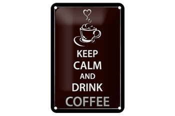 Panneau en étain disant 12x18cm, décoration de café, boisson «Keep Calm» 1