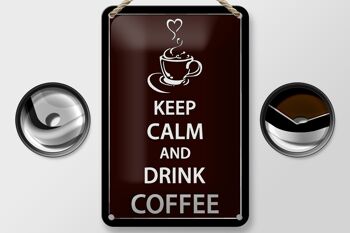 Panneau en étain disant 12x18cm, décoration de café, boisson «Keep Calm» 2