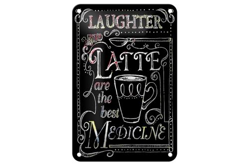 Blechschild Spruch 12x18cm Laughter and Latte are the best Dekoration