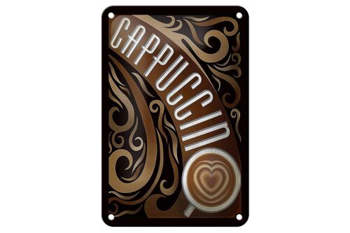 Blechschild Spruch 12x18cm Cappuccino Kaffee Dekoration