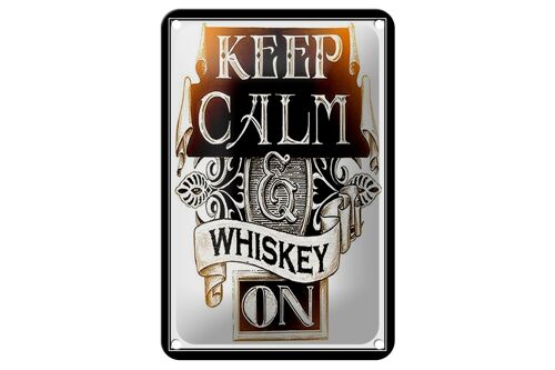 Blechschild Spruch 12x18cm Keep Calm Whiskey on Dekoration