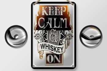 Plaque en étain disant 12x18cm Keep Calm Whisky sur la décoration 2