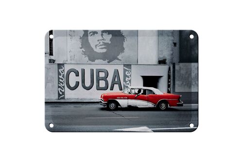 Blechschild Spruch 18x12cm Cuba Guevara Auto rot Oldtimer Dekoration