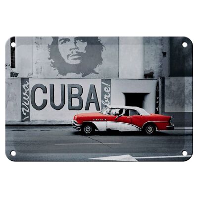 Blechschild Spruch 18x12cm Cuba Guevara Auto rot Oldtimer Dekoration