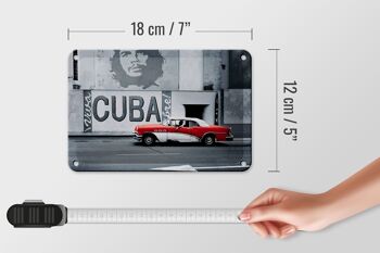 Panneau en étain disant 18x12cm, voiture Cuba Guevara, décoration de voiture vintage rouge 5
