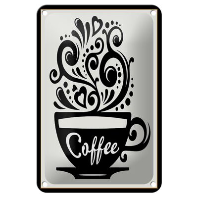 Blechschild Spruch 12x18cm Coffee Kaffee Dekoration